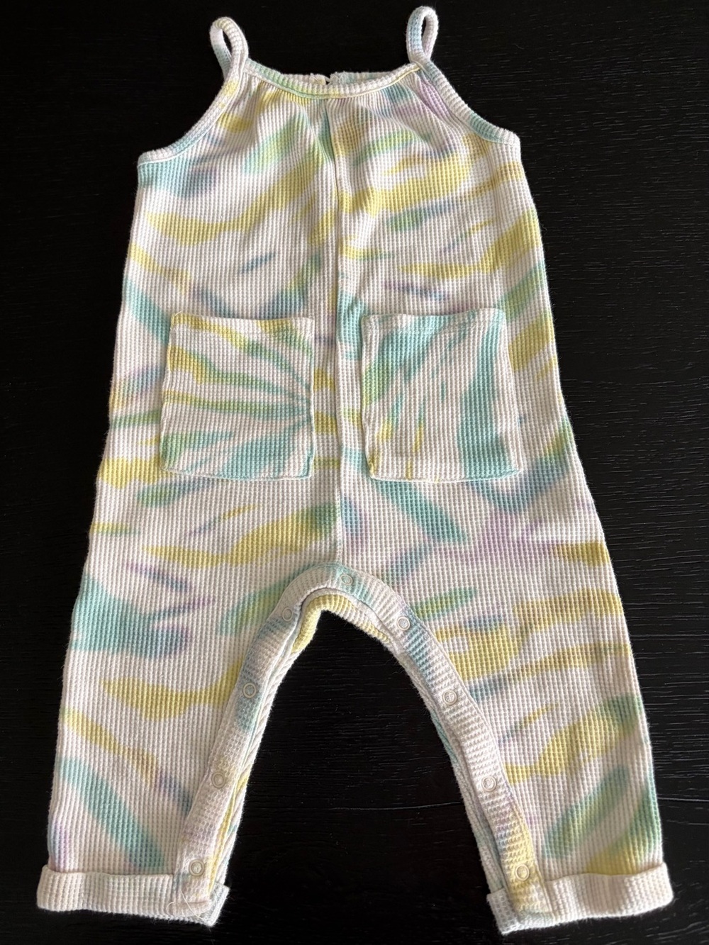 Grayson Mini Girls' Pastel Tie-Dye Ribbed Romper